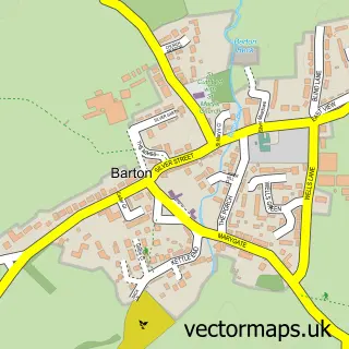 Street map sample of Barton, North Yorkshire