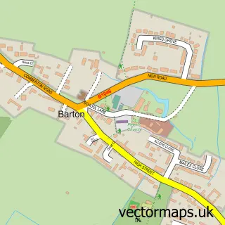 Street map sample of Barton, Cambridgeshire
