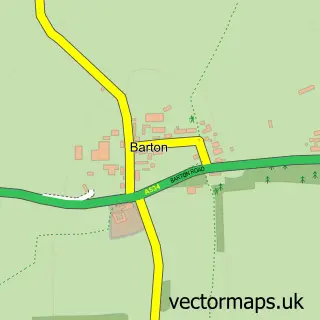 Street map sample of Barton, Cheshire