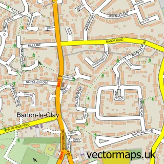 Street map sample of Barton-le-Clay, Bedfordshire