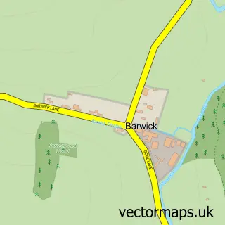 Street map sample of Barwick, Hertfordshire