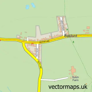 Street map sample of Basford, Cheshire
