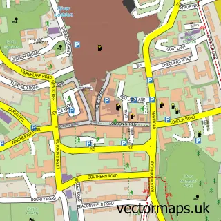 Street map sample of Basingstoke, Hampshire