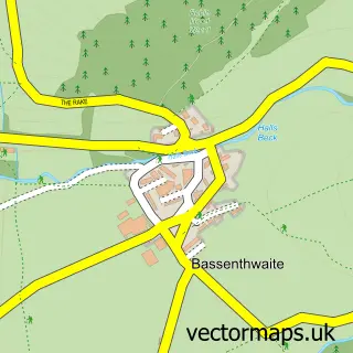 Street map sample of Bassenthwaite, Cumbria