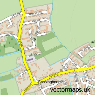Street map sample of Bassingbourn, Cambridgeshire