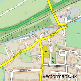 Street map sample of Bathampton, Somerset