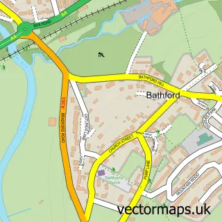Street map sample of Bathford, Somerset