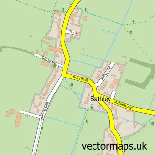 Street map sample of Bathley, Nottinghamshire