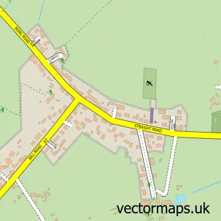 Street map sample of Battisford Tye, Suffolk