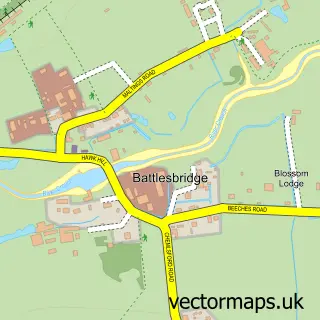 Street map sample of Battlesbridge, Essex