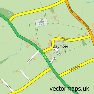 Street map sample of Baumber, Lincolnshire