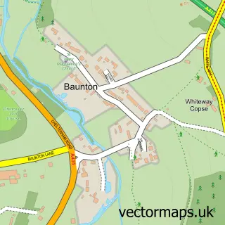 Street map sample of Baunton, Gloucestershire