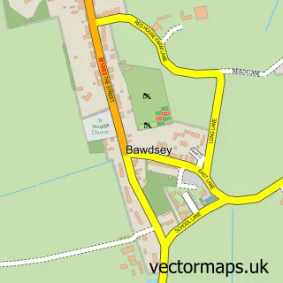 Street map sample of Bawdsey, Suffolk