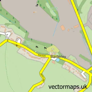Street map sample of Baxterley, Warwickshire
