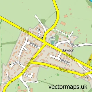 Street map sample of Baydon, Wiltshire