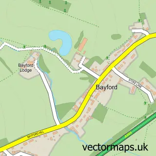 Street map sample of Bayford, Somerset