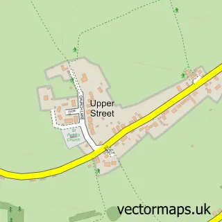 Street map sample of Baylham, Suffolk
