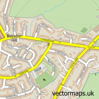 Street map sample of Bayston Hill, Shropshire