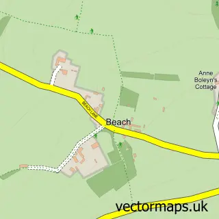 Street map sample of Beach, Gloucestershire