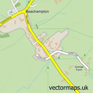 Street map sample of Beachampton, Buckinghamshire