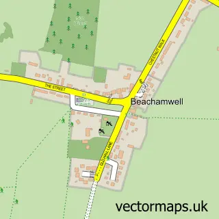 Street map sample of Beachamwell, Norfolk
