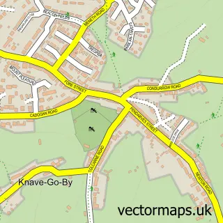 Street map sample of Beacon, Cornwall