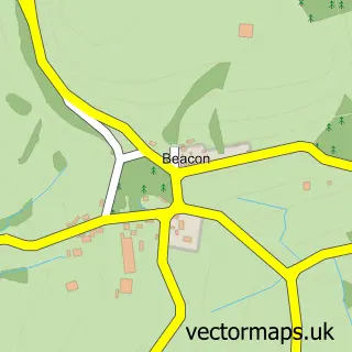 Street map sample of Beacon, Devon