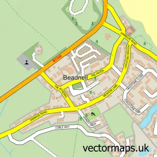 Street map sample of Beadnell, Northumberland