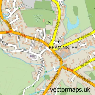 Street map sample of Beaminster, Dorset