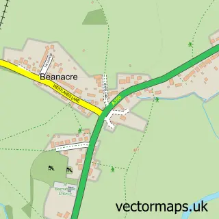 Street map sample of Beanacre, Wiltshire