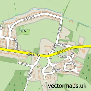 Street map sample of Bearley, Warwickshire