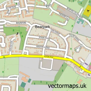 Street map sample of Bearpark, Durham