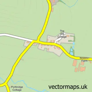 Street map sample of Beaston, Devon