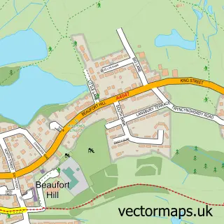 Street map sample of Beaufort Hill, Gwent