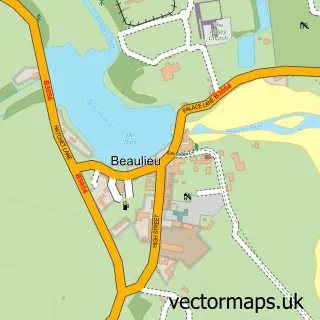 Street map sample of Beaulieu, Hampshire