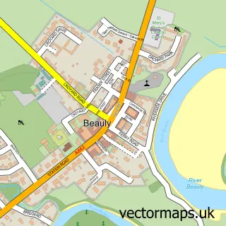 Street map sample of Beauly, Inverness