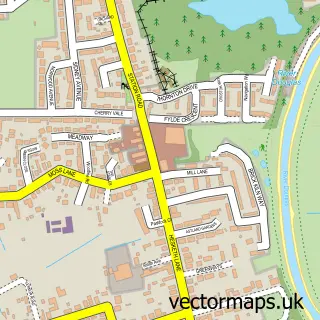 Street map sample of Becconsall, Lancashire