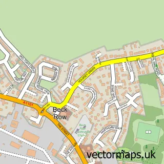 Street map sample of Beck Row, Suffolk