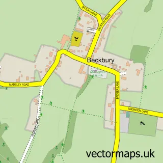Street map sample of Beckbury, Shropshire