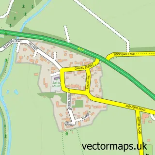 Street map sample of Beckingham, Lincolnshire
