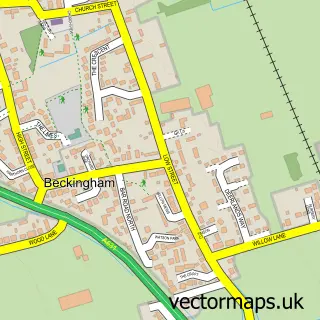 Street map sample of Beckingham, Nottinghamshire