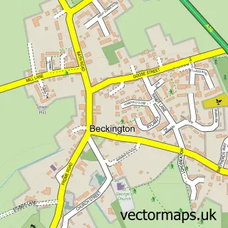 Street map sample of Beckington, Somerset