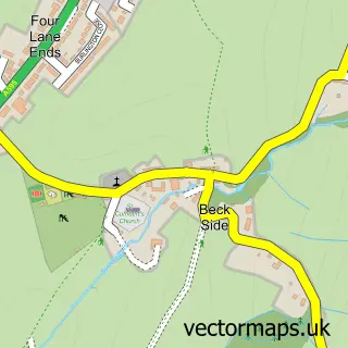 Street map sample of Beckside, Cumbria