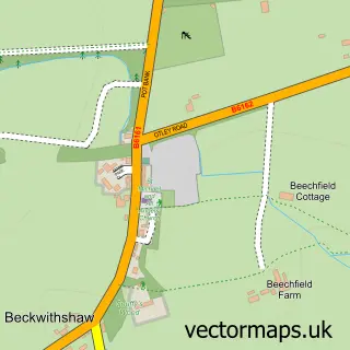 Street map sample of Beckwithshaw, North Yorkshire