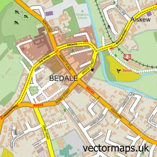 Street map sample of Bedale, North Yorkshire