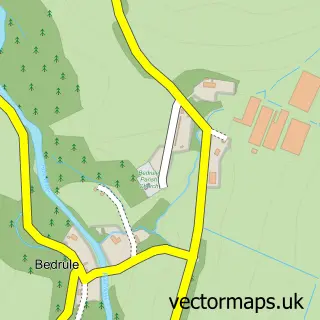 Street map sample of Bedrule, Roxburgh, Ettrick and Lauderdale