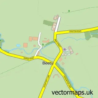 Street map sample of Beeby, Leicestershire