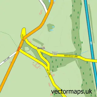 Street map sample of Beech, Staffordshire