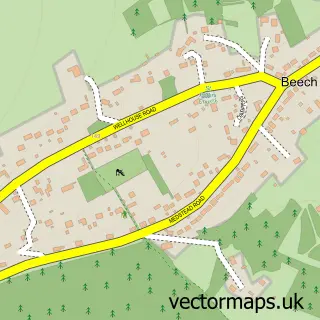 Street map sample of Beech, Hampshire