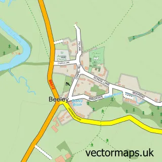 Street map sample of Beeley, Derbyshire
